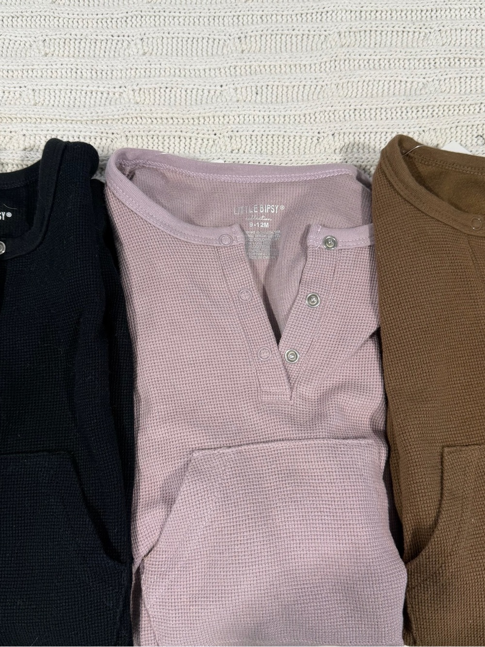 Little Bipsy Waffle-Knit thermal outfit bundle